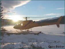 Per Hubschrauber durch den kanadischen Winter