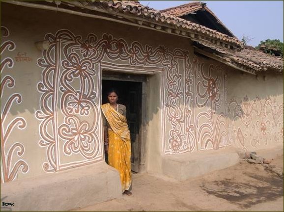 Parvati Devi in Bhelwara Village, Sohrai Style