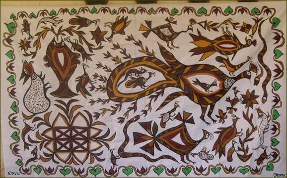 Sohrai Painting on Cloth by Chamni Ganju