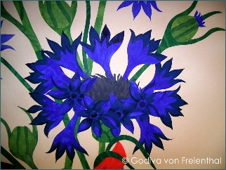 Leuchtend blaue Kornblume