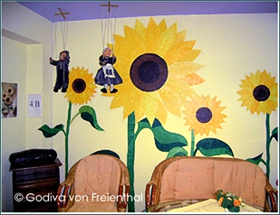 Sonnenblumen-Wand